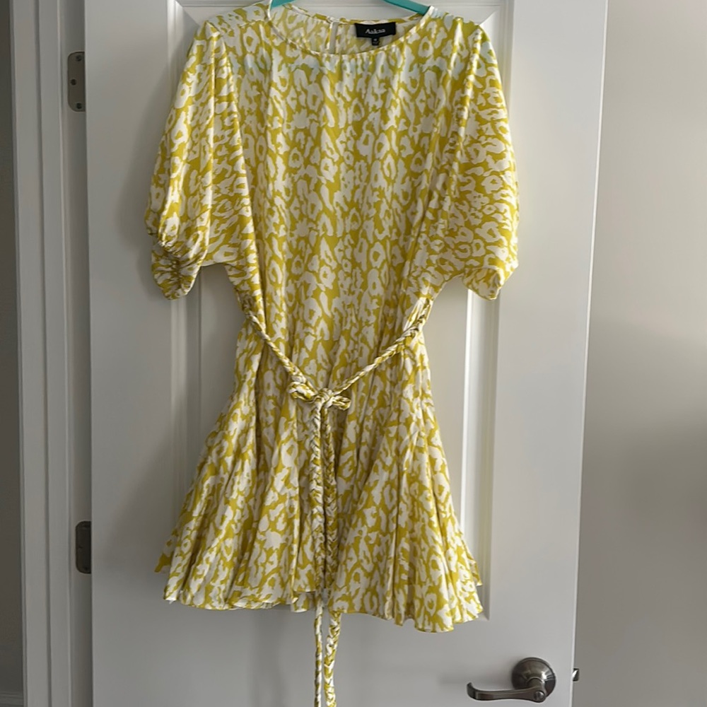Yellow dress with belt